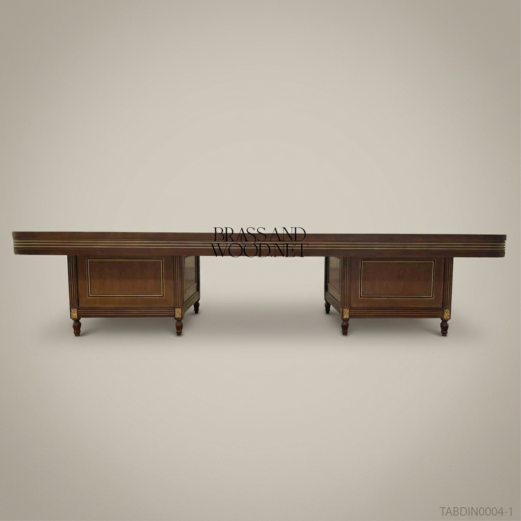 Imperial Brass & Walnut Dining Table