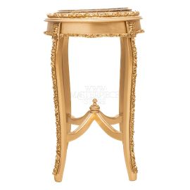 Gilded Round Side Table – Synthetic Resin
