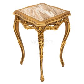 طاولة زاوية ذهبي – سطح رخام طبيعي