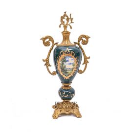 فازة خزف طراز فرنسي ( نحاس معتق )