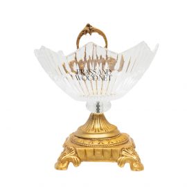 طبق حلوى كريستال – تعليقة وقاعدة ( نحاس معتق )