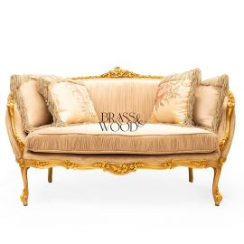 Classic Gilded 2-Seater Sofa 