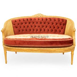 Capitoné Gilded 2-Seater Sofa  
