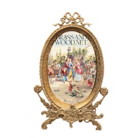 برواز ستاند بيضاوي (نحاس معتّق وخزف)