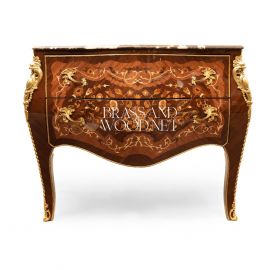 Marquetry Commode (Marble Top – 2 Drawers)