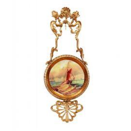 Round Hanging Porcelain Plate (Heavy Brass)