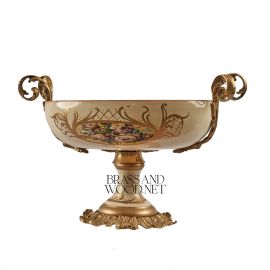 طبق شوكولاتة خزف ونحاس ( نحاس معتق )