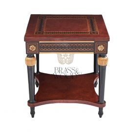 طاولة جانبية أنتيك بني