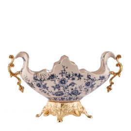 Porcelain Chocolate Platter (Gilded Brass Base)