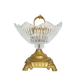 طبق حلوى كريستال – تعليقة وقاعدة ( نحاس معتق )