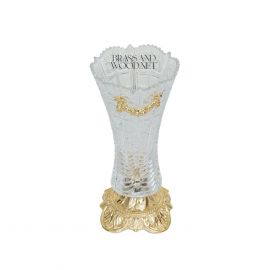 فازة كريستال بقاعدة نحاس مذهب 