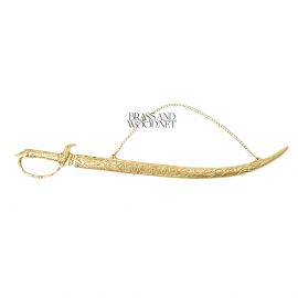 سيف معلق جداري نحاس مذهب مزخرف بكتابة عربية