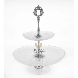 Dual Crystal Platter (Silver-Coated Brass)
