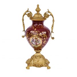 فازة خزف أحمر داكن (نحاس معتق )