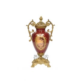 فازة خزف لون نبيتي - نحاس معتق