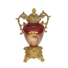 فازة خزف لون نبيتي - نحاس معتق