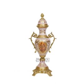 فازة خزف لون روز - نحاس معتق