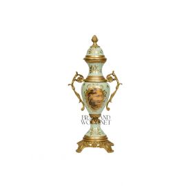 فازة خزف لون بستاج - نحاس معتق