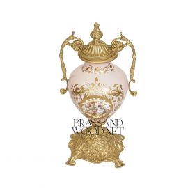 فازة خزف لون روز - نحاس معتق