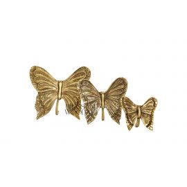 طقم فراشات ستاند ثلاثي - نحاس معتق