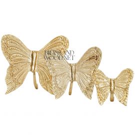 طقم فراشات ستاند ثلاثي - نحاس مطلي ذهب