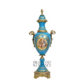 فازة خزف سماوي ( نحاس معتق )