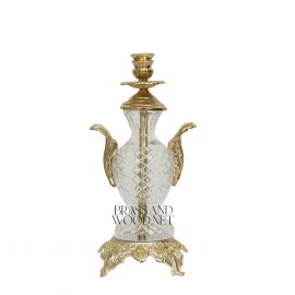 شمعدان كريستال نحاس مطلي ذهب