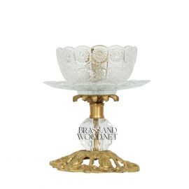 شمعدان كريستال شكل 13 ( نحاس معتق )