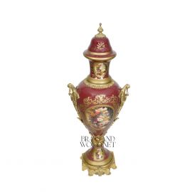 فازة خزف ونحاس نبيتي ( نحاس معتق )