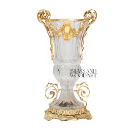 فازة كاس كريستال كبير ( نحاس ذهبي )