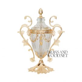 فازة كريستال كلاسيك  نحاس مطلي ذهب