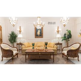 طقم صالون مكون من كنبة + 2 كرسي