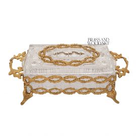 علبة مناديل كريستال - نحاس معتق