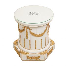 عمود أبيض في نحاس مطلي ذهب