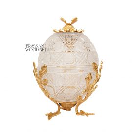 بونبونيرة كريستال مدور - نحاس مطلي ذهب