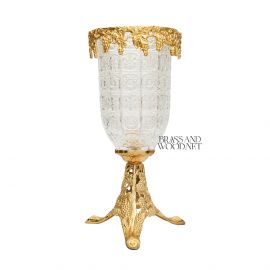 فازة كريستال نحاس مطلي ذهب