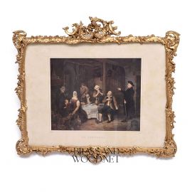 برواز جرافير فرنسي – خلفية لوحة مطبوعة