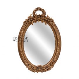 برواز مرآة بيضاوي – إطار ريزن وخشب