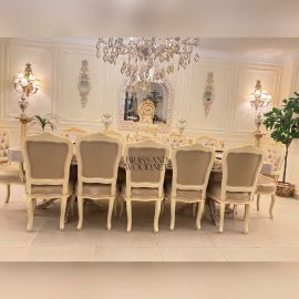 طاولة طعام صدف استرالي - 12 كرسي - بوفيه