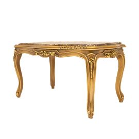 طاولة صالون كلاسيك ذهبي – رخام طبيعي