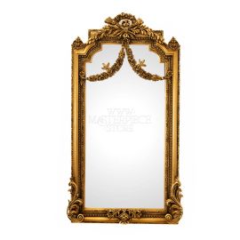 برواز مرآة طولي – إطار خشب ذهبي