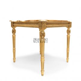 Golden Square Side Table – Marble Top
