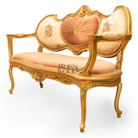 Classic Gilded 2-Person Sofa