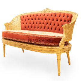 Capitoné Gilded 2-Seater Sofa  