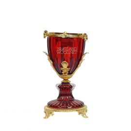 مبخرة كريستال كاسوليت - نحاس مطلي ذهب - لون نبيتي