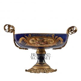 طبق شوكولاتة خزف أزرق (نحاس معتّق)