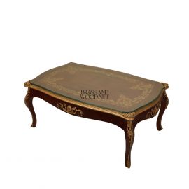 طاولة قهوة كلاسيك ماركتريه (سطح زجاجي)