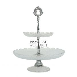 Dual Crystal Platter (Silver-Coated Brass)