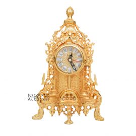 ساعة أنتيك ذهبي فرنسي - نحاس مطلي ذهب