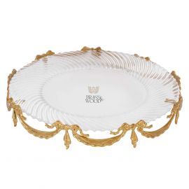 طبق كريستال كلاسيك (إطار نحاس ذهبي)